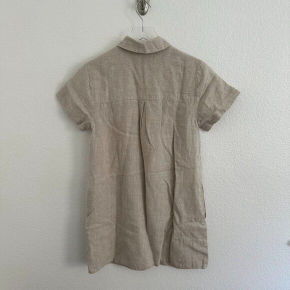 Madewell V-Neck Mini Dress in 100% Linen in Natural Undyed - Picture 9 of 9